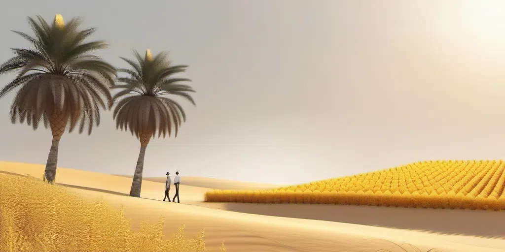 مراحل نمو ثمرة النخلة: رحلة من الزهرة إلى الثمرة الذهبية